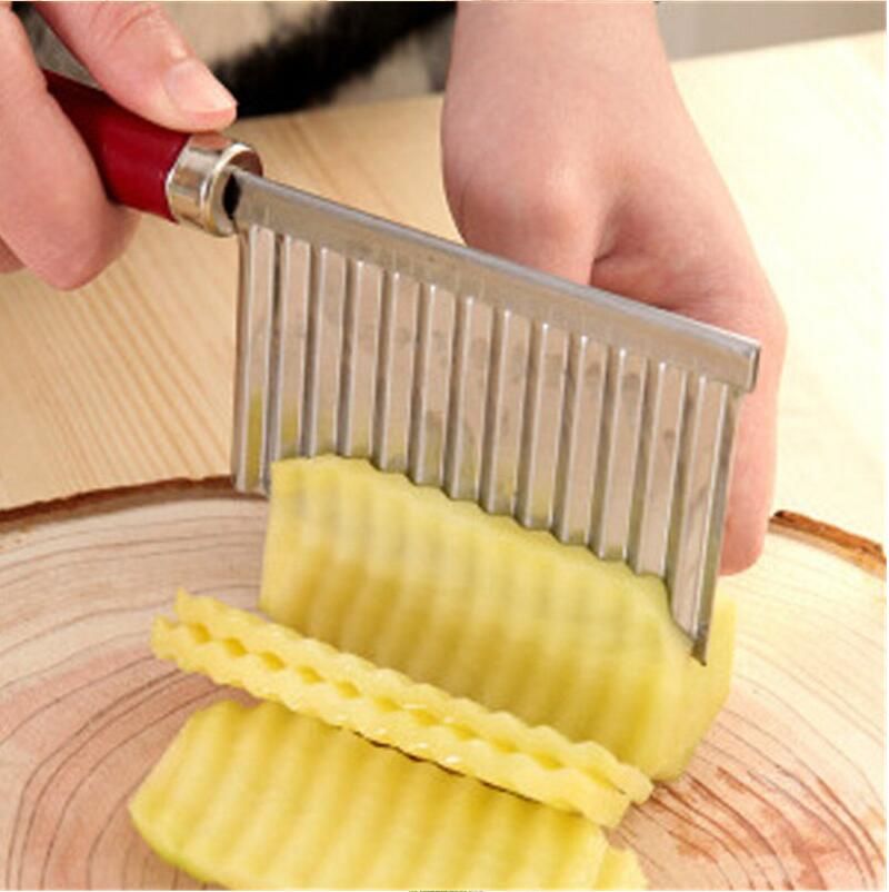 Kitchen Tools Stainless Steel Potato Wavy Cutter Chopper Vegetable Fruit Slicer