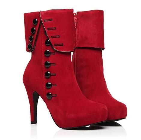 ladies red boots uk