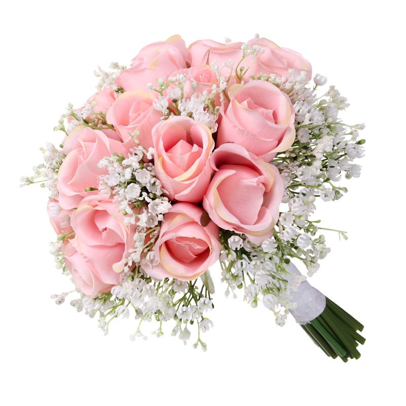 Buquê De Casamento rosa 2019 New Roses Titular Flores Do Casamento Bouquets  De Noiva Artificial Damas