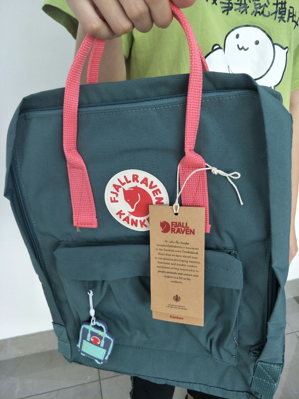 kanken frost green pink