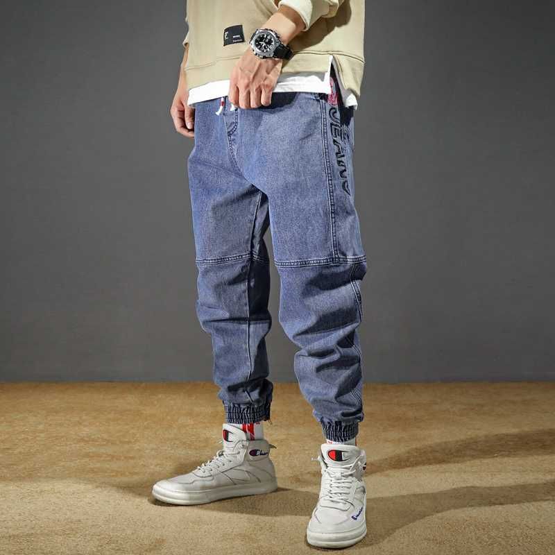 Pantalones vaqueros rasgados para hombre, ropa informal holgada, de cadera  y entrepierna, talla grande|Pantalones vaqueros| - AliExpress