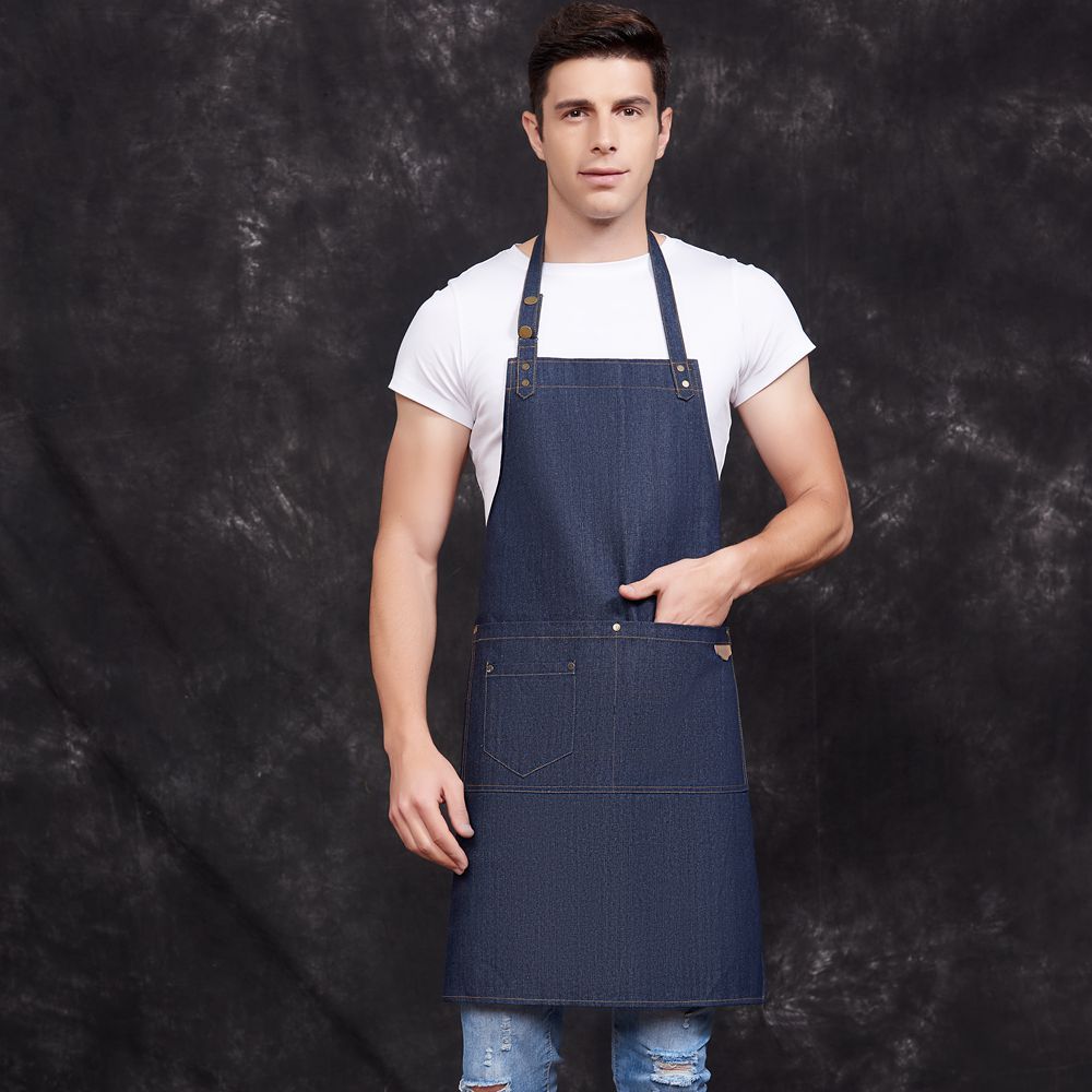 Unisex Denim Kitchen Apron Antifouling 