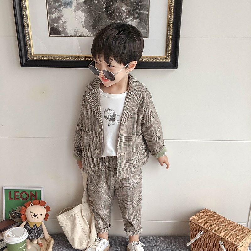 Compre Ninos Primavera Otono Trajes A Cuadros Nuevo Bebe Ninos Traje Ropa Ninos Casual Rayas Blazer Diner Coat Pantalones 2 Piezas Set A 30 87 Del Kunmingaa Es Dhgate Com