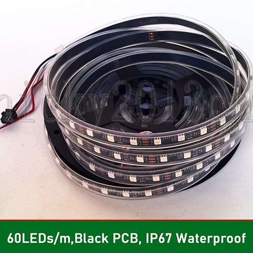 60LEDs / m, PCB noir, IP67 étanche