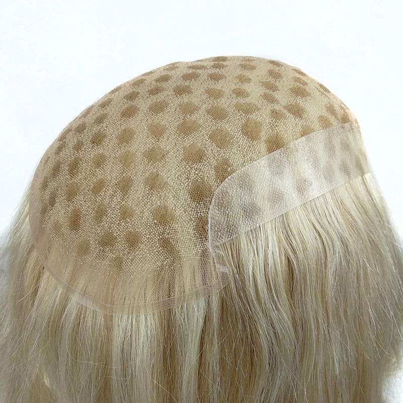 Custom Make 613 Blonde Highlighted Women Toupee Swiss Lace Base