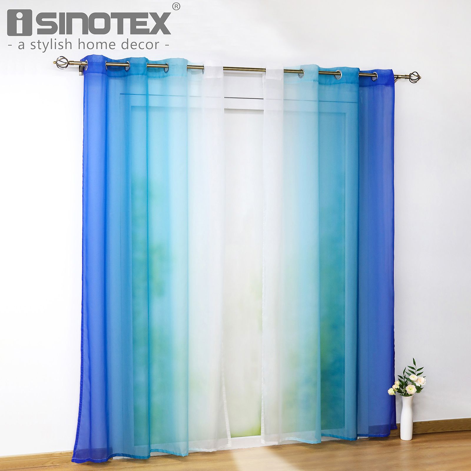 2019 Curtains Isinotex Window Curtain Gradient Color Transparent