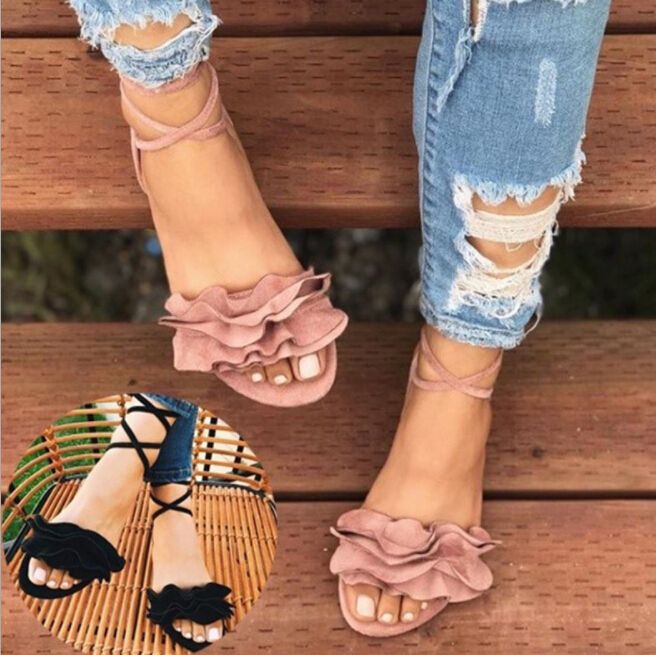 Venta caliente-2019 Sandalias planas moda Europa y Sandalias para mujer