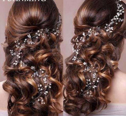 2019 Headband Pearl Flower Bride Headbands Party Wedding Accessories For Ladies Bridal S Romantic Hair Jewelry Bun Thing For Hair Bun Hair Clips From