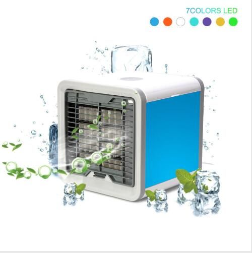 Mini Portable Cooling Fan Portable Fan USB Mini Air Cooler Colorful LED Light Fan Air Cooling Fan