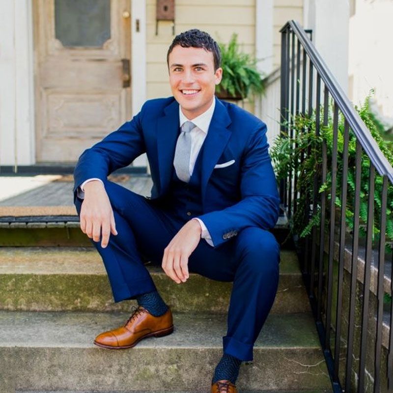 Summer Beach Royal Blue Suits For Men Wedding Casual Groom