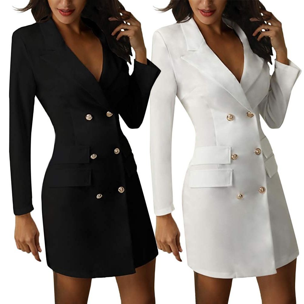 black white blazer dress