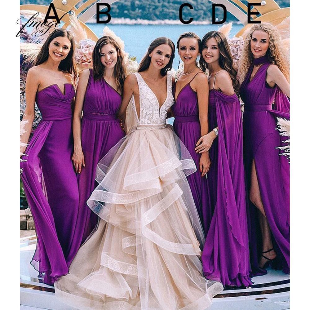 purple maid of honour dresses