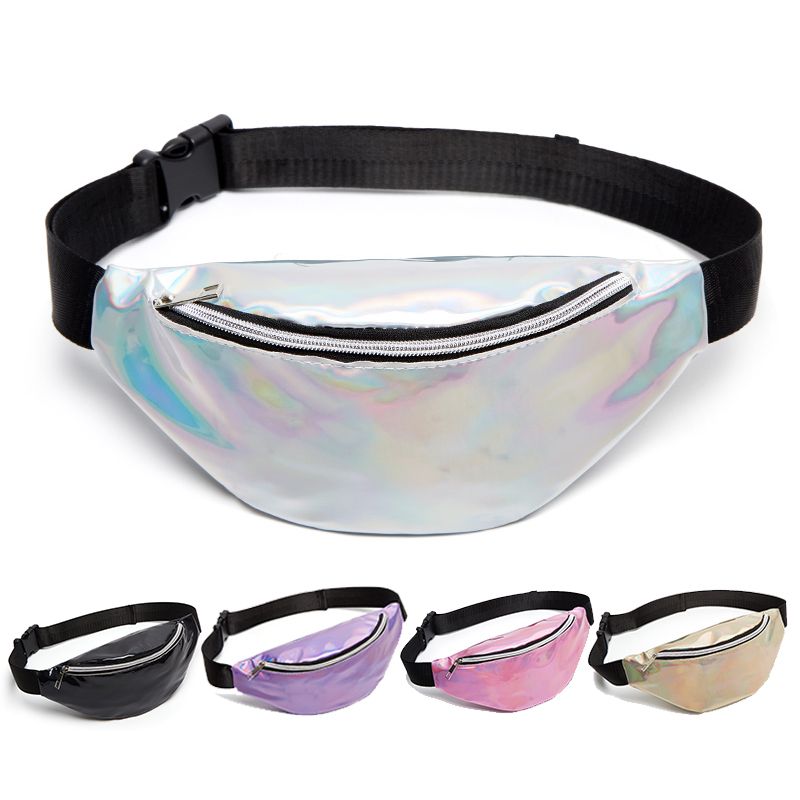 black holographic bum bag
