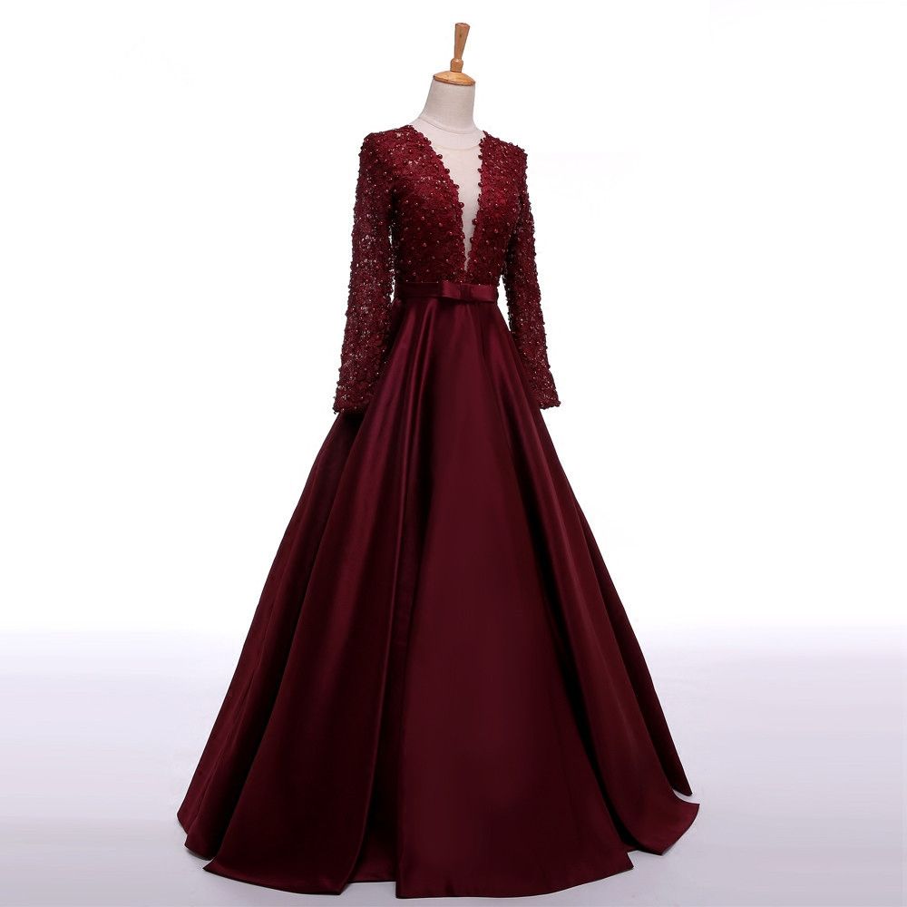 burgundy long dress uk