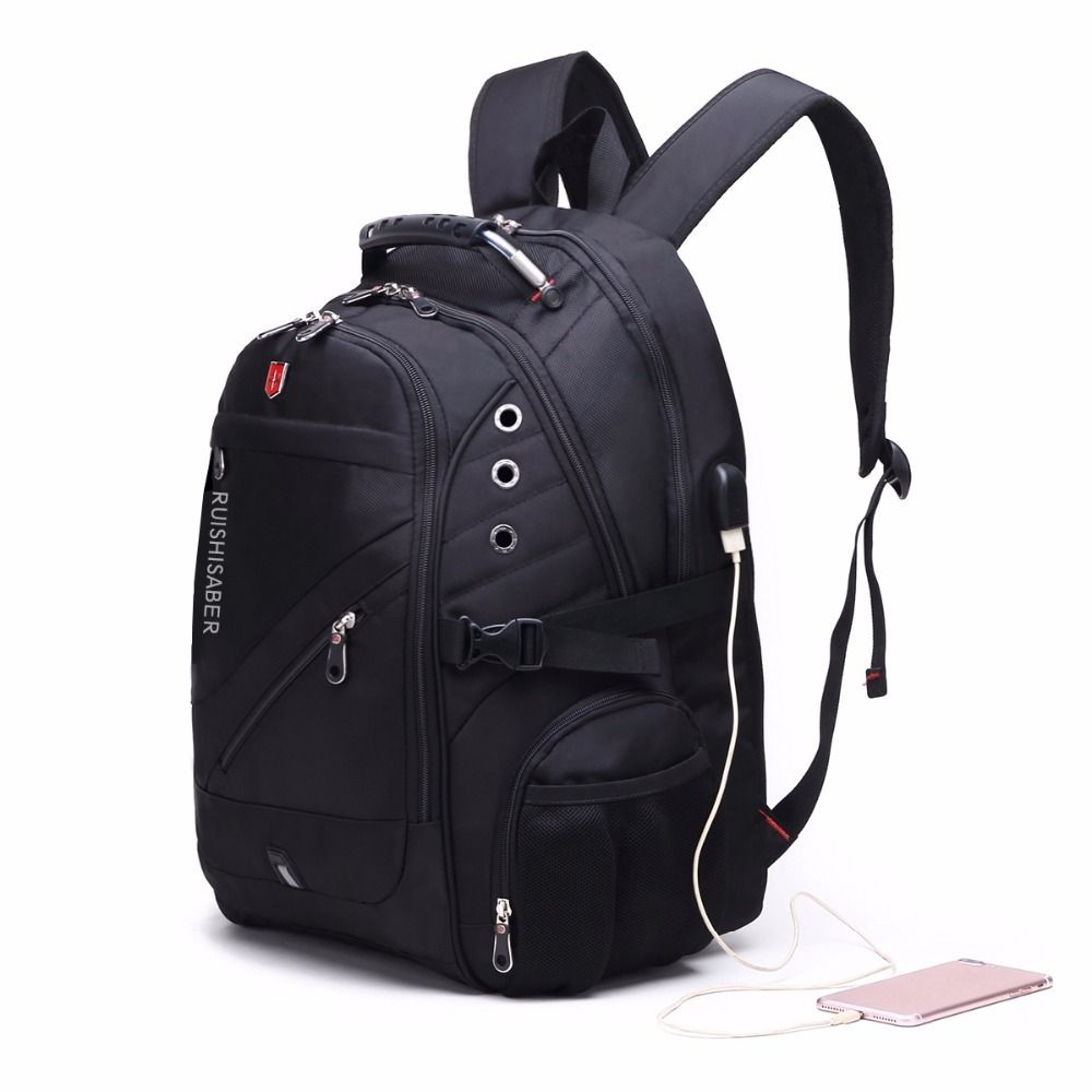 Nuevo Oxford Swiss mochila hombre carga externa USB 1517 pulgadas Laptop mujeres viaje mochila Vintage mochila WT #Camouflage gray-17 pulgadas 