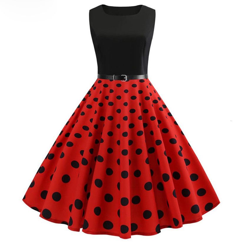 womens red and white polka dot dress