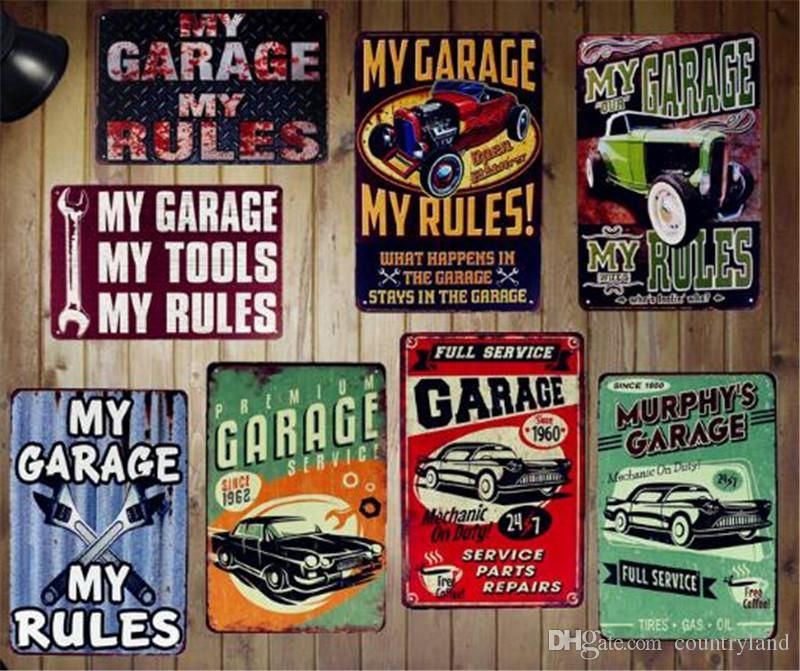 Car Service Garage Style Tin Sign Bar Cafe Store Home Wall Decor Metal Poster HI