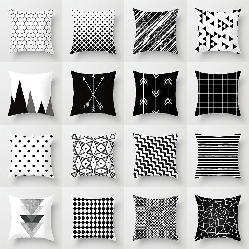 black and white sofa cushions