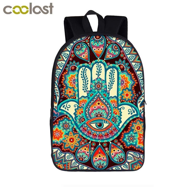Mandala la flor de la vendimia / Buddha Mochila Mujeres Casual Bolsa Niñas Adolescentes Mochilas