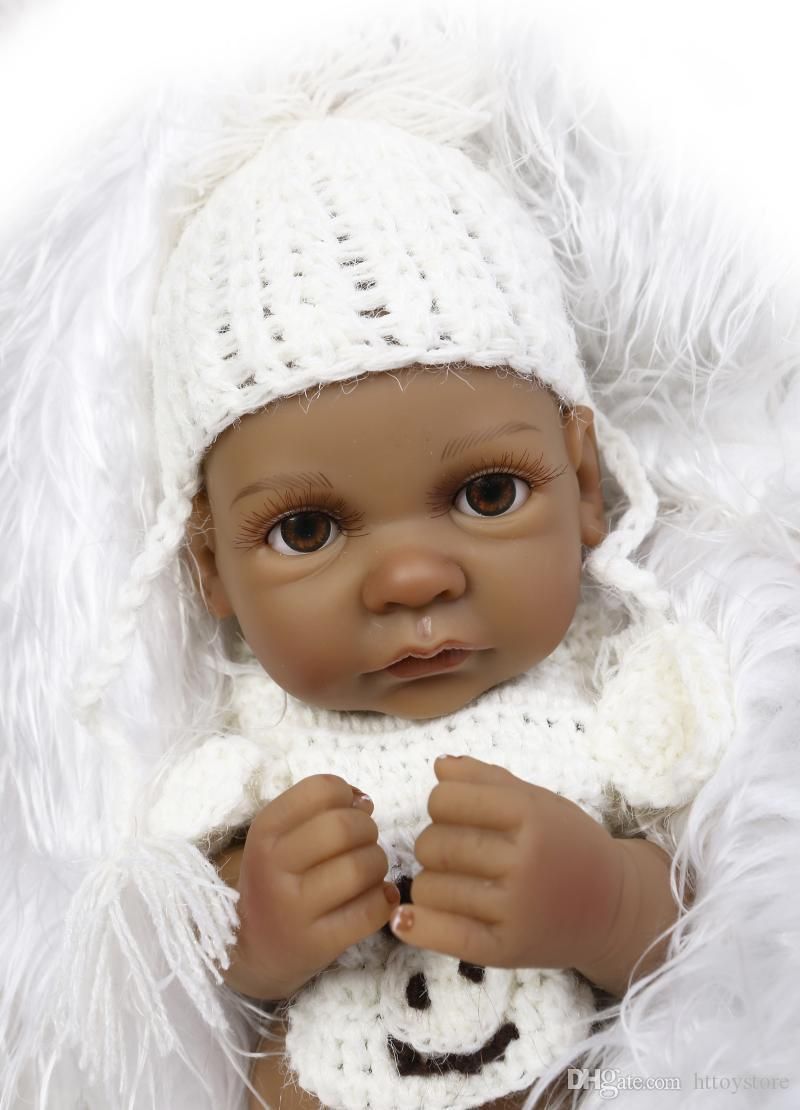 reborn baby dolls full body silicone girl black