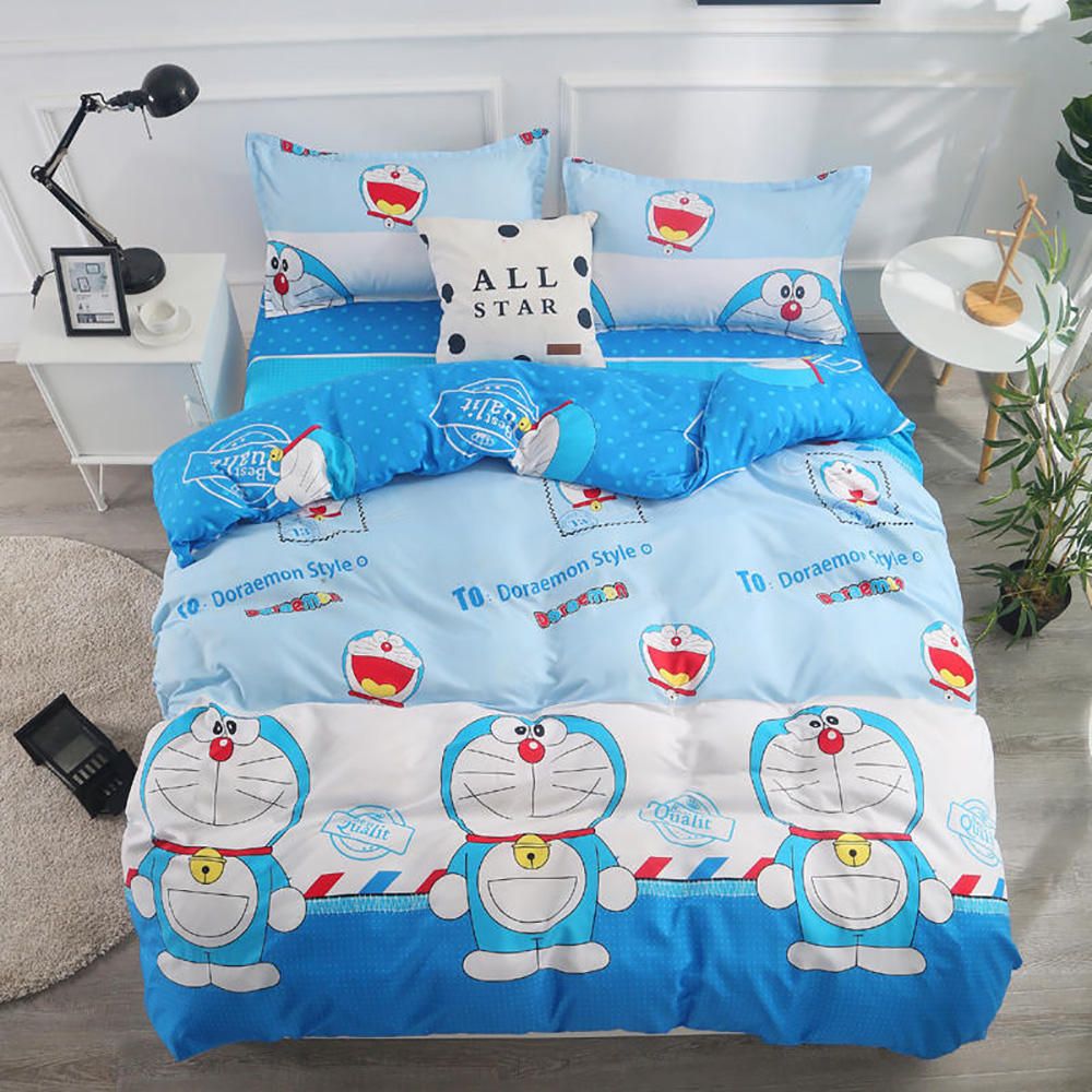 Doraemon Bedding Set For Kids Classic Fashionable Blue Duvet Cover Cartoon Queen Full Twin Single Comfortable Bed Cover With Pillowcase From Beddeco 28 8 Dhgate Com