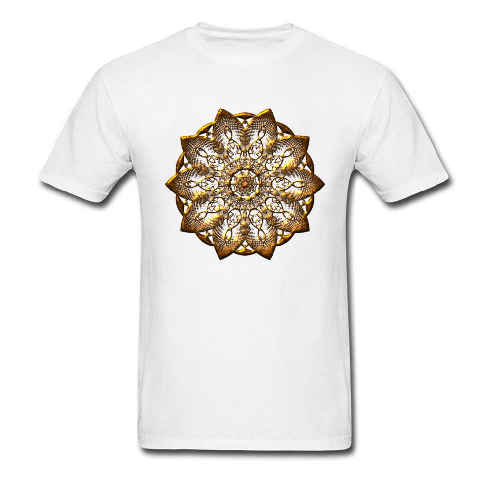 2019 Fashion Gold Mandala Design T Shirt Art Print Men