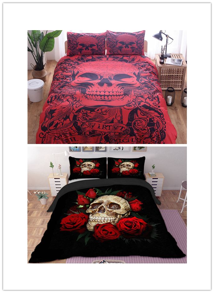 Drop Shipping 3d Printing Sugar Skull Duvet Cover Skull Bedding