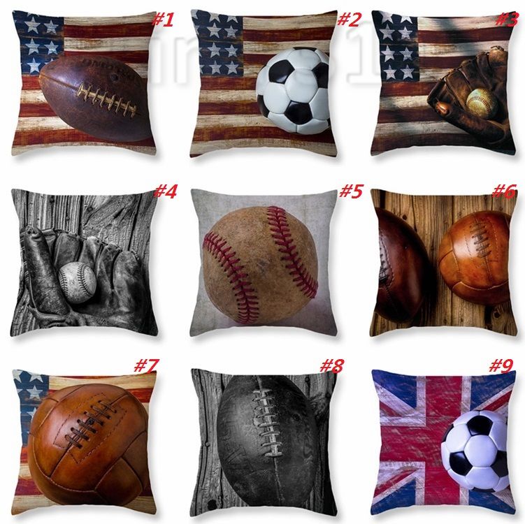 9styles Softball Baseball Pillow Case Football Pillow Covers