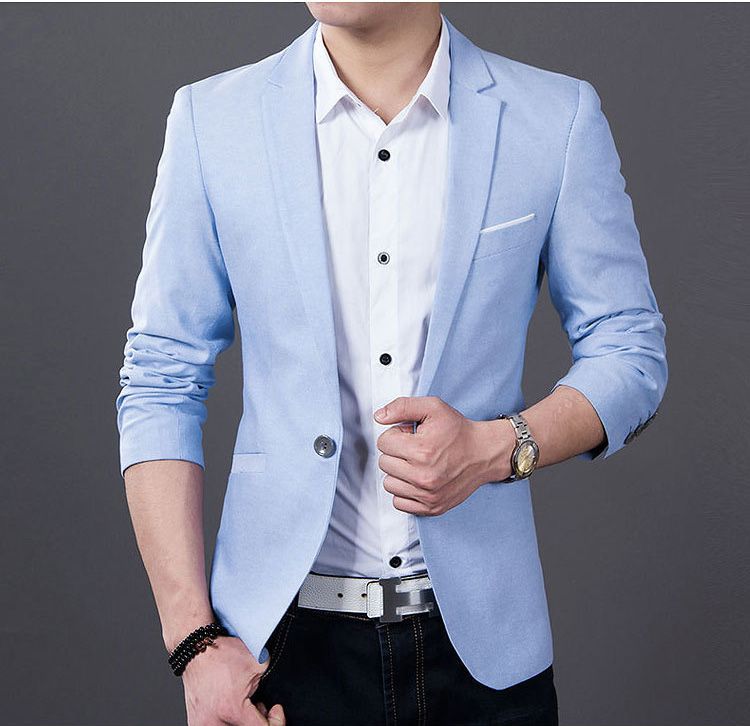 blue casual blazer