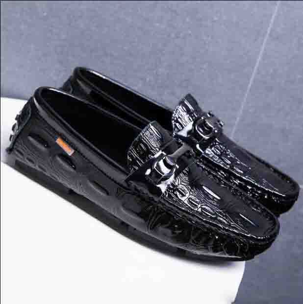 croc embossed loafers