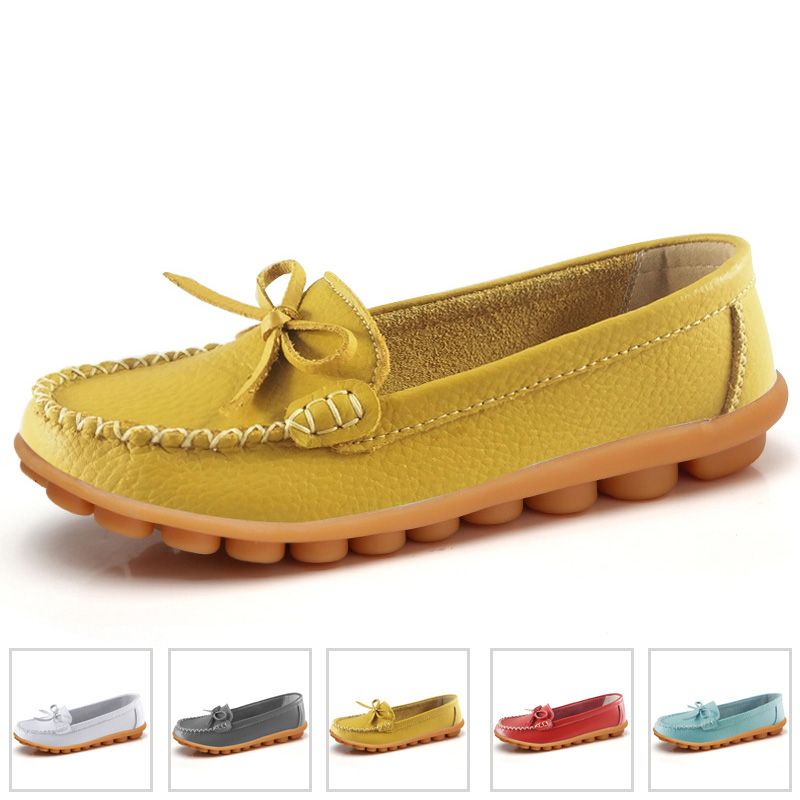 ladies yellow loafers