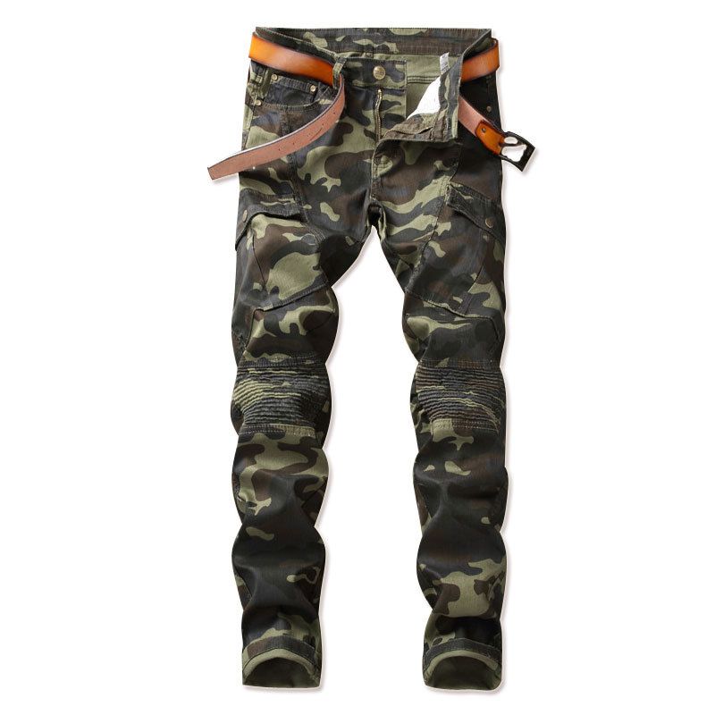 mens camo biker jeans