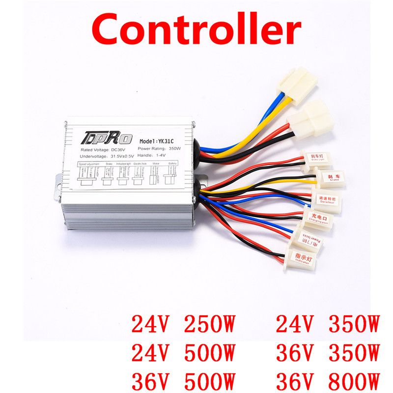 24V/36V/48V Aluminium Alloy Motor Brushed Controller for Electric Bike Scooter 