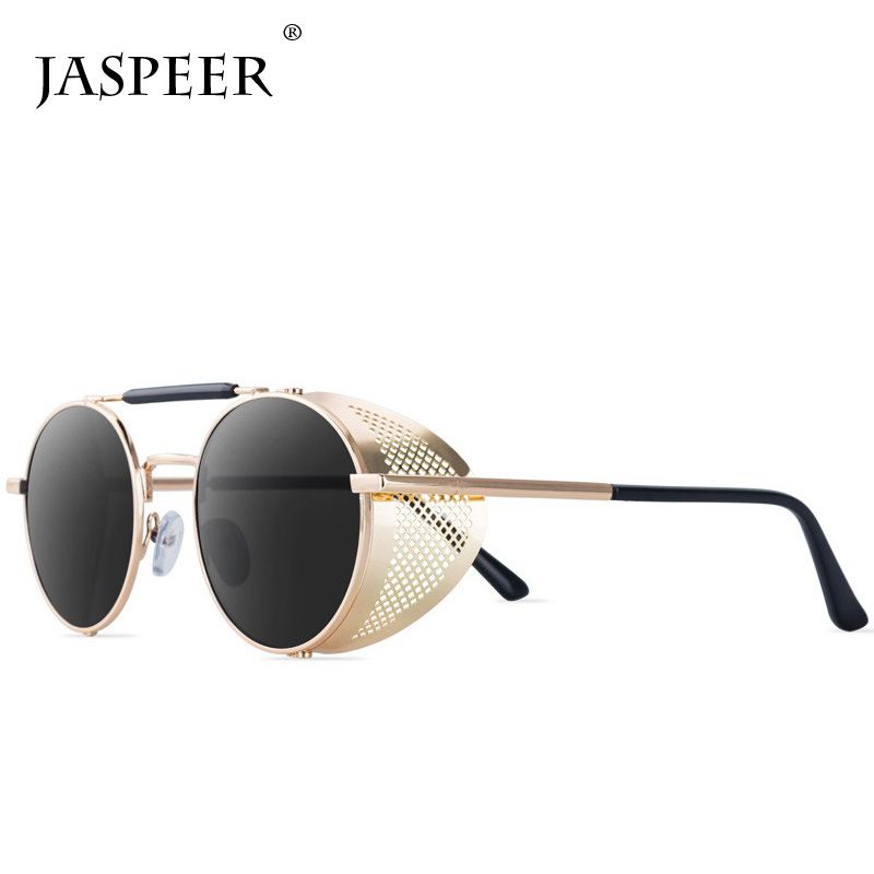 circle sunglasses with side shields