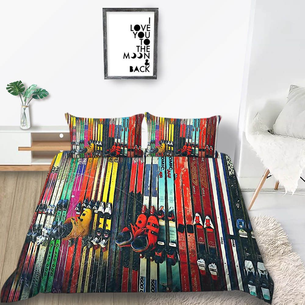 Books Bedding Set Skates 3d Printed Colorful Duvet Cover King Size