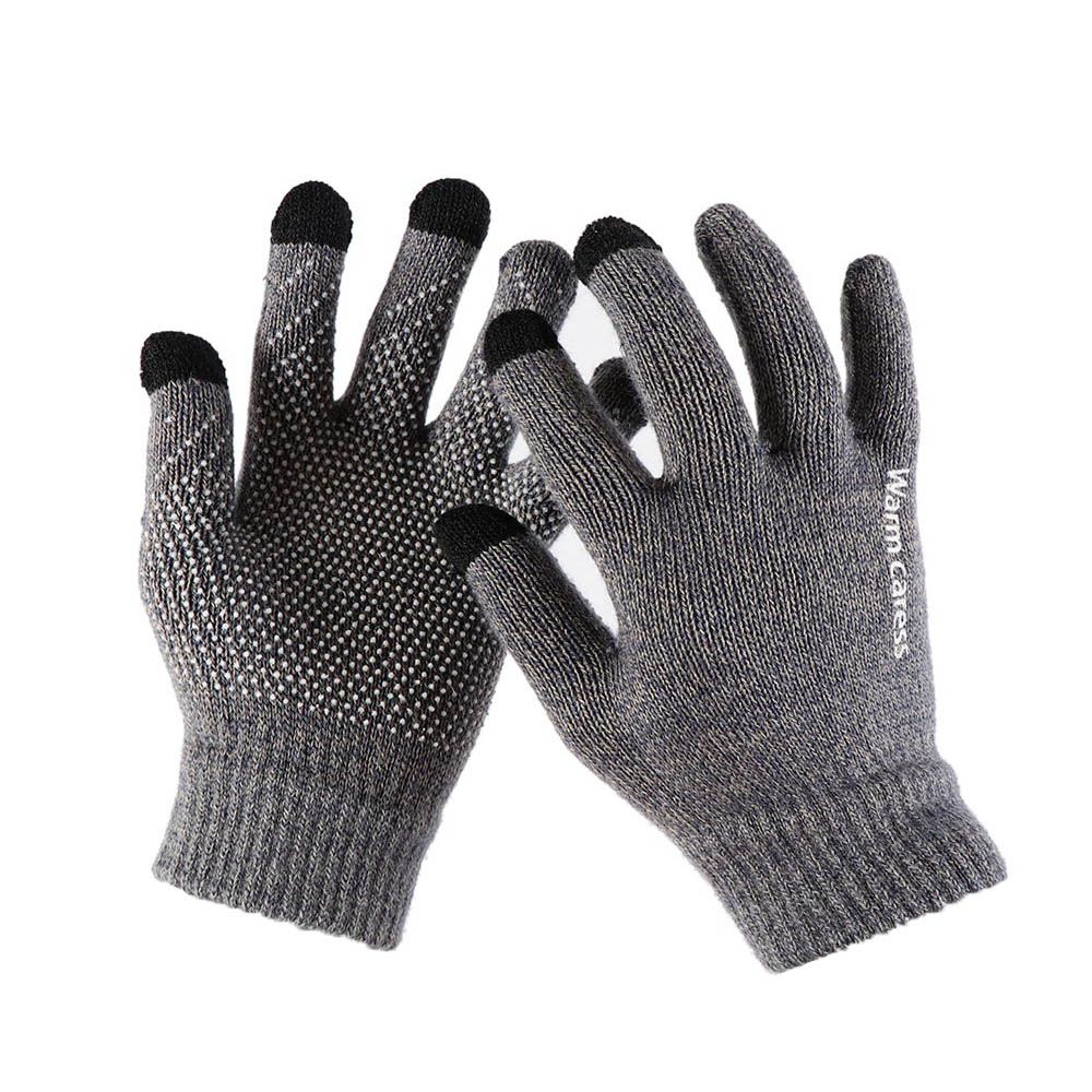 mens black knit gloves