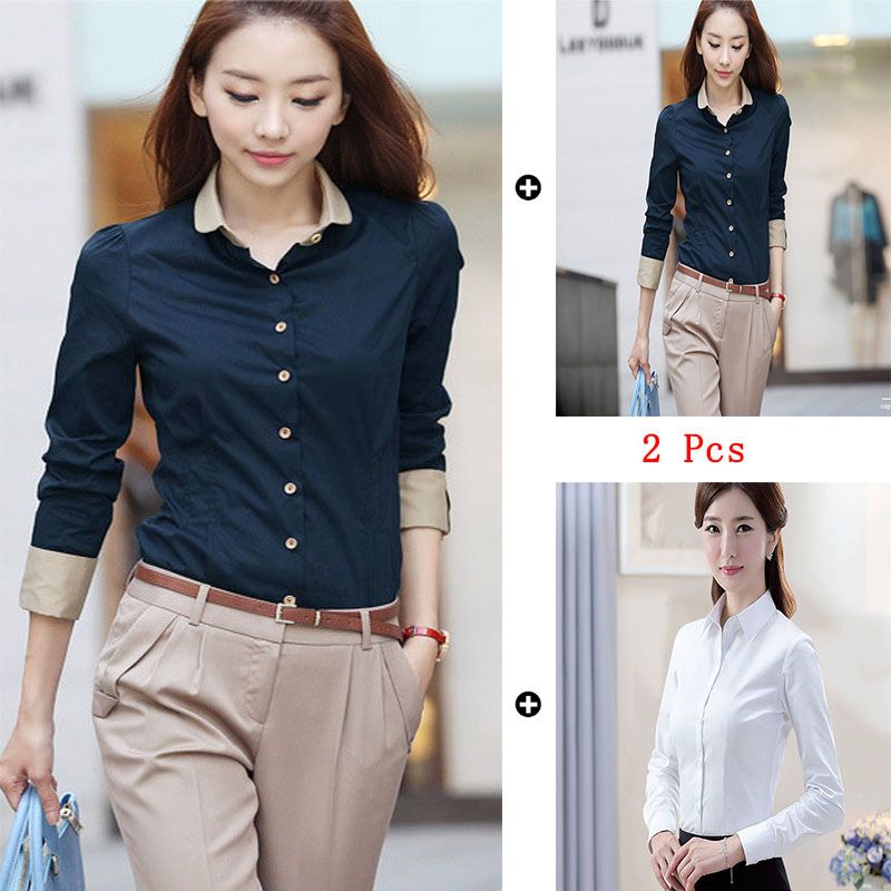 Mujer Tops y Blusas Oficina dama blusa Slim Camisas Blusas para muje.. Mujer Tops y Blusas Oficina dama blusa Slim Camisas Blusas para muje..