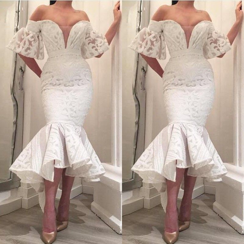 white short mermaid dress