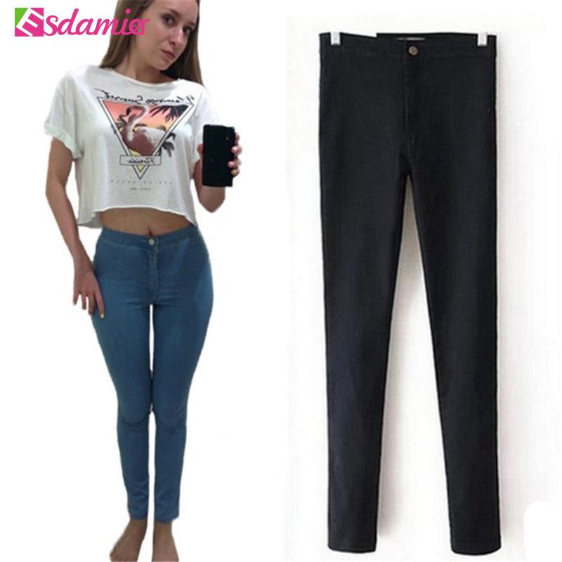 ladies black slim jeans