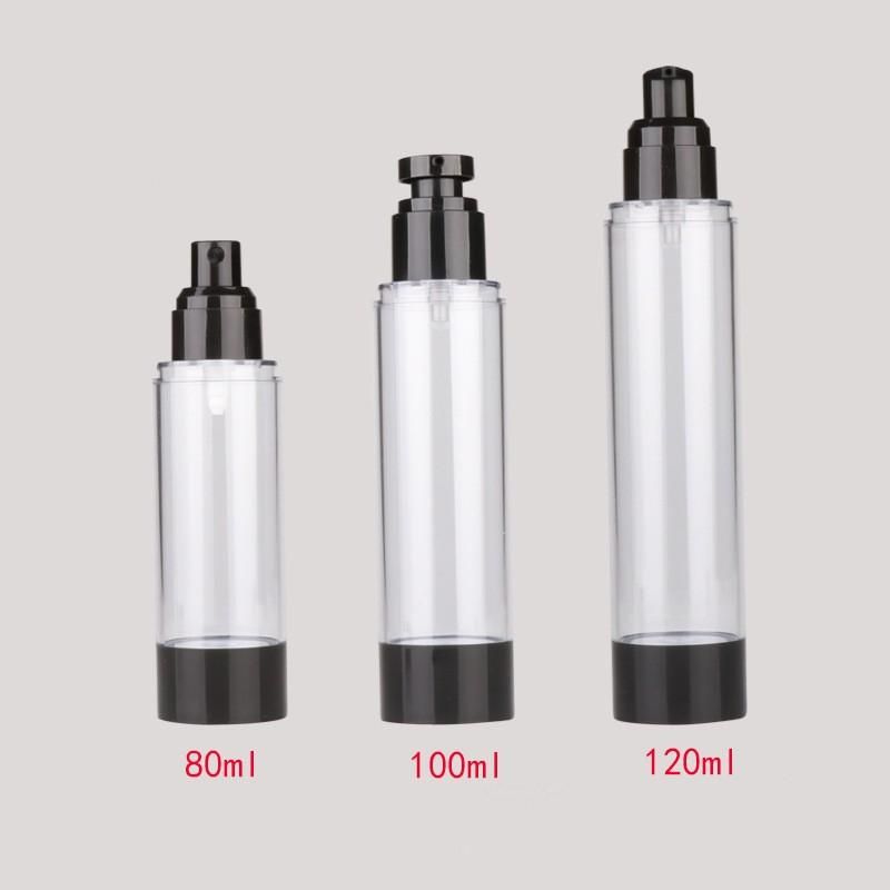 Download 80ml 100ml 120ml Empty Black Airless Lotion Cream Pump Plastic Container Vaccum Spray Cosmetic ...