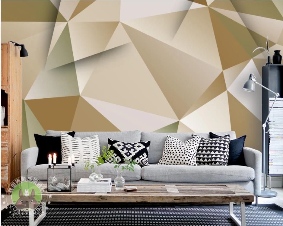 3D Abstract Geometric Living Room Background Wall Modern Wallpaper For