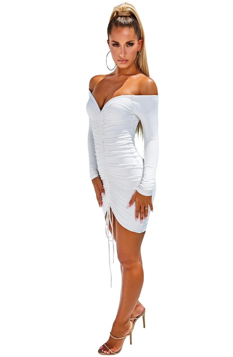 Irregular Bodycon Dress Pleated Cocktail