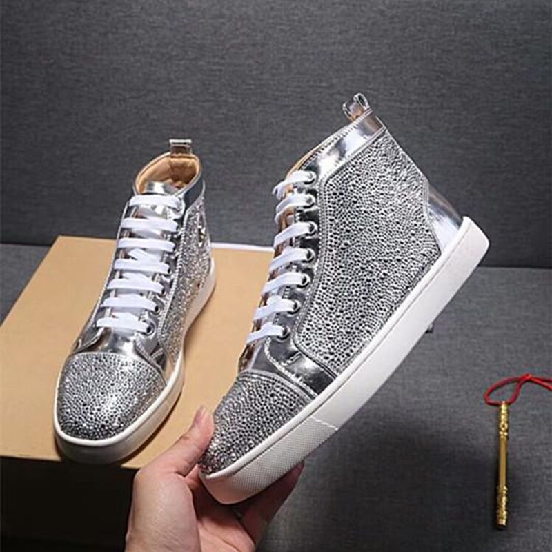 2019 Designer Brand Studded Spikes Flats Shoes Red Bottom