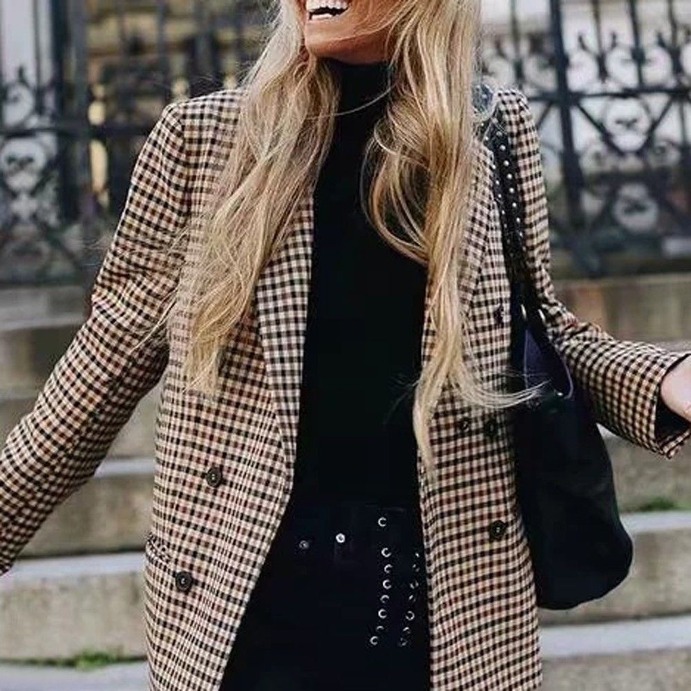 Compra 2019 Nueva Moda De Tela Escocesa Blazer Mujeres Abrigo Botón Retro  Traje De Celosía Chaqueta Con Hombreras Chaqueta Chaqueta Blazer Mujer  Abrigos Casuales Barato | Entrega Rápida Y Calidad | Es.Dhgate