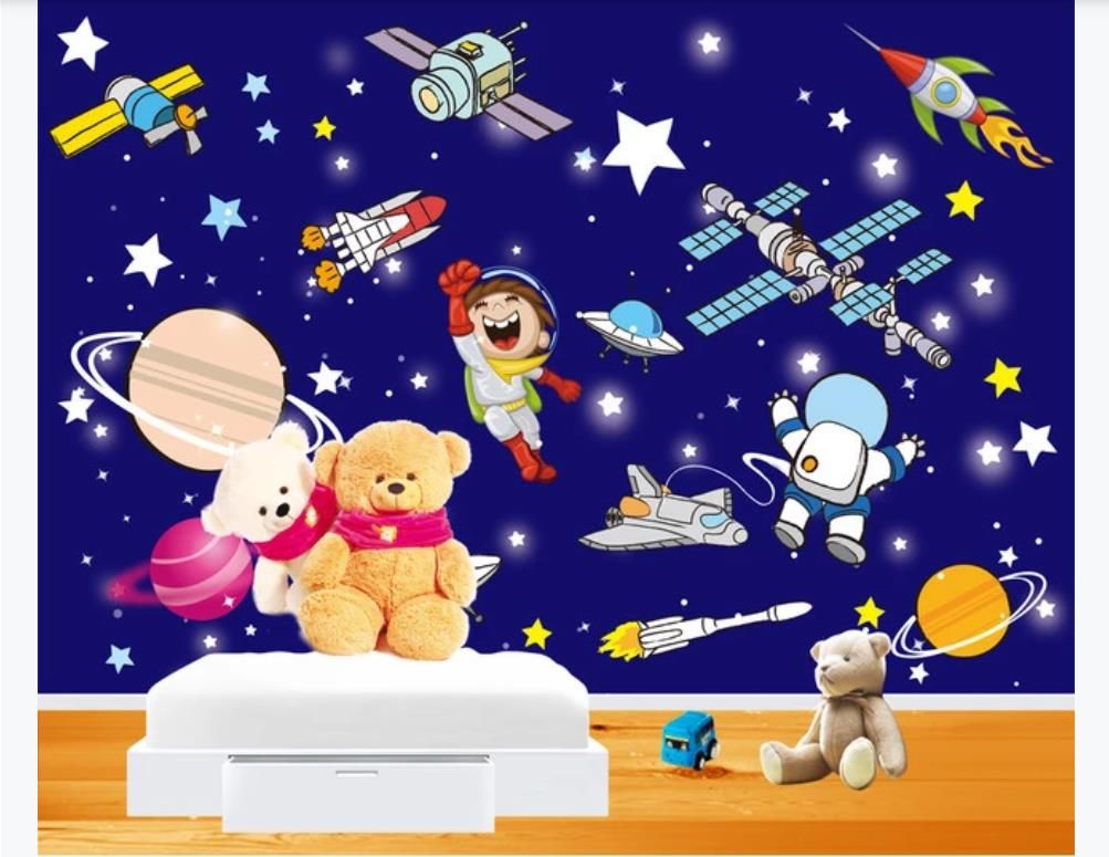 مخصص 3d صور خلفيات الكرتون مليء بالنجوم الكون كوكب الفضاء الطفل لغرف النوم غرفة الأطفال ديكور خلفية الجداريات جدار على الجدران 3 D من عند A378286736 35 96ر س Kr Dhgate Com