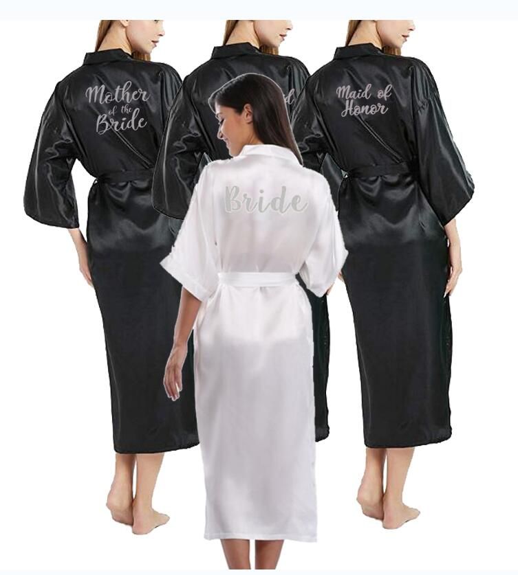 black bridesmaid dressing gown
