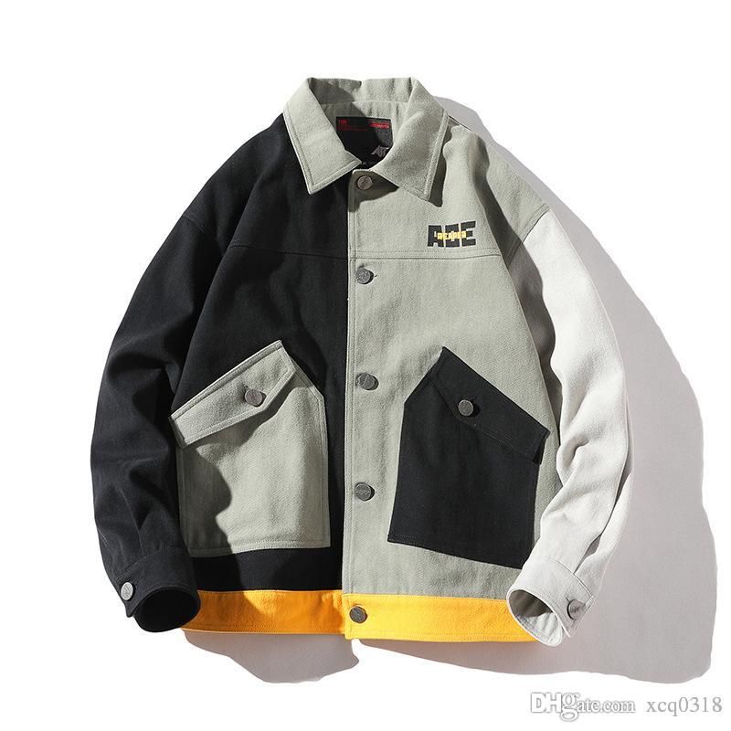 Ar Mens Clothing 2018 Autumn New Pair Of Half Collar Color Casual