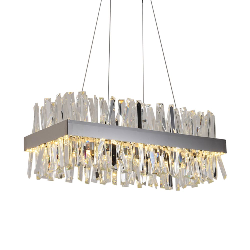 Luxury Rectangle Crystal Chandelier For Dining Room Kitchen Island Lamps Hanging Modern Led Chandeliers Indoor Lighting Fixtures Entryway - Kitchen Island Crystal Chandeliers Luxury Rectangle Crystal Chandelier For Dining Room Kitchen Island Lamps Hanging Modern Led Chandeliers Indoor Lighting Fixtures Entryway - Kitchen Island Crystal Chandeliers