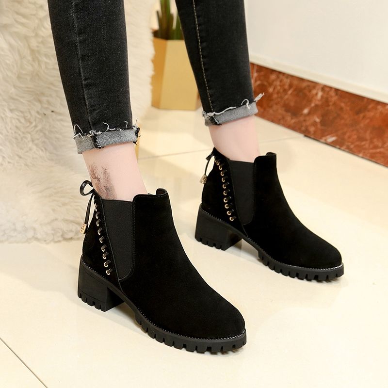 Hot Sale Winter Ladies Flat Chunky Heel 