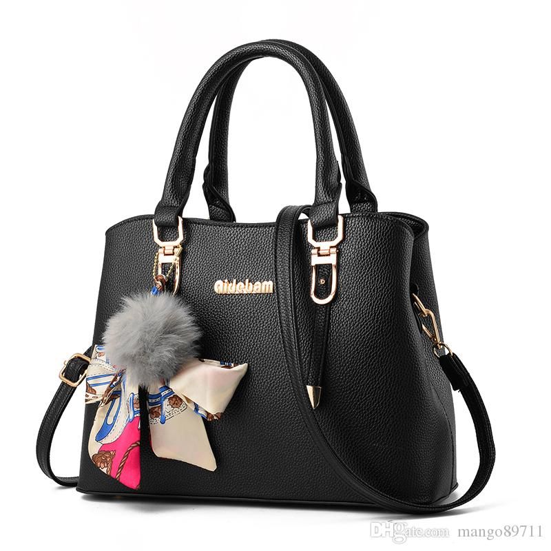 Bolsos carteras para mujer de hombro Bolso grande Bolso de asa superior Mango Negro